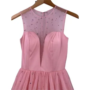 SHERRI HILL Pink Crystal Tulle and Satin Formal Gown Size 2 Prom Quinceañera thumbnail 3