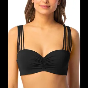 New. COCO REEF adjustable multi-way black Strappy bikini top. 32/34-C thumbnail 2