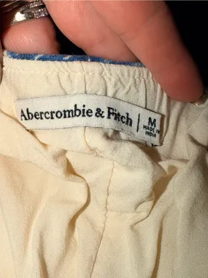 Abercrombie & Fitch Linen Blend Mini Wrap Skort - Blue Floral Print thumbnail 6