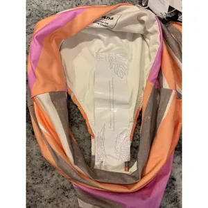 NWT prAna Sun Shade High Waist Swim Bottoms Striped Pastel Pink Orange XS thumbnail 6