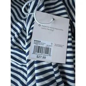 Nautical Preppy Lauren Conrad Top 3X Blue White Striped V-Neck Flutter Sleeve thumbnail 7