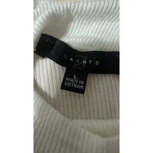 Saints 21 White Ribbed Mock Neck Puff Sleeve Bodysuit Large‎ Womens thumbnail 2
