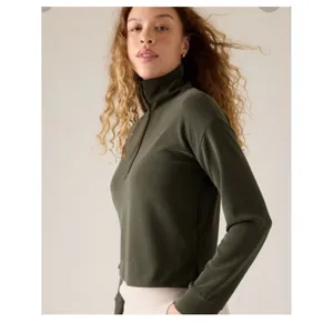 Athleta Seasoft 1/2 Zip Pullover Women's XS Green Cozy‎ Athleisure thumbnail 7