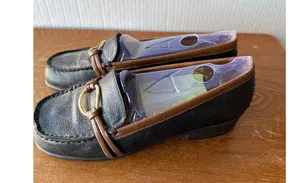 Aerosoles Size 6W Loafers Shoes Brown Trim on Black Low Heel thumbnail 3