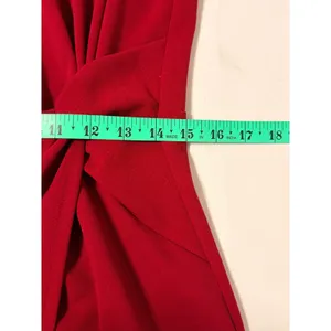 GUESS Sheath Dress Sz L Burgundy Sleeveless Side Knot Draped Professional Office thumbnail 8
