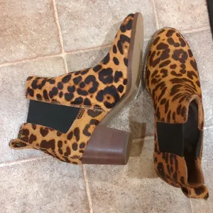 Madewell The Regan Boot in Leopard Calf Hair Booties Shoes Women’s Size 5 thumbnail 9