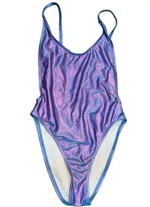 Dippin’ Daisy’s Color Shift Bathing suit Purple Blue Metallic Iridescent thumbnail 1