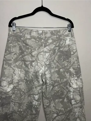Refrain Los Angeles Super Wide Leg Gray Camo Cargo Streetwear Denim Jeans thumbnail 9