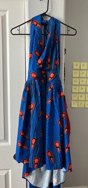 Blue mini halter dress Size M thumbnail 1