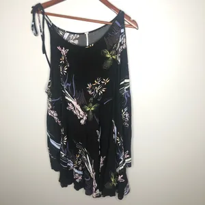 Free people clear skies ahead print tunic dress cold shoulder flare sleeve small thumbnail 4