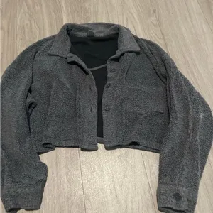 Wild Fable Charcoal Teddy Jacket thumbnail 1