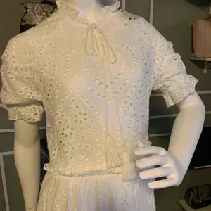 Collection by cezele 100% Cotton Eyelet Ruffle Summer Casual Dress SZ M. L-14 thumbnail 2