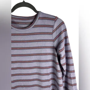 American Eagle Women’s Striped Long Sleeve Top XS Purple Soft Stretch‎ Casual thumbnail 4