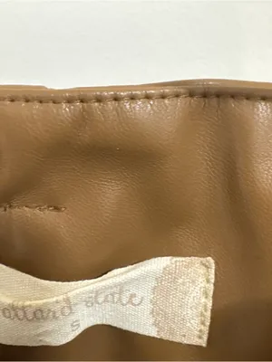 Altar'd State Faux Leather High Waist Paperbag Shorts - Brown thumbnail 2