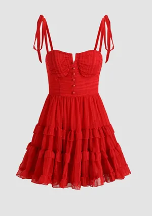 Ruffled Red Dress from Cider thumbnail 1