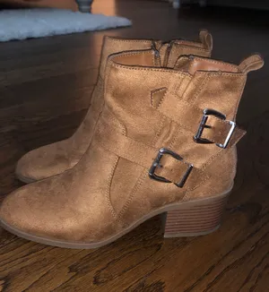 Forever 21 Suede Brown Heel Booties thumbnail 1