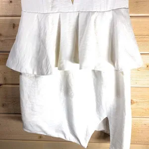 Keepsake the Label Sheer Peek A Boo White Peplum Dress thumbnail 4