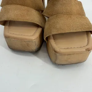 Sam Edelman‎ Rosalind Tan Suede Wooden Platform Sandals Size 8M Studded Clogs thumbnail 4