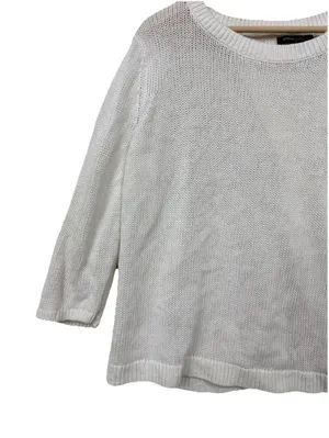 (RFB3) Banana Republic Womens XL Cream Open Back Sweater Crossover Knit Pullover thumbnail 2