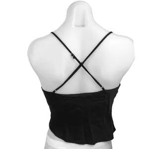 Zara Black Silky Satin Spaghetti Strap Cowl Neck Camisole Crop Tank Top Size S thumbnail 2