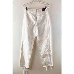 American Eagle Highest Rise Distressed Baggy Straight Leg Jeans White 2 thumbnail 5