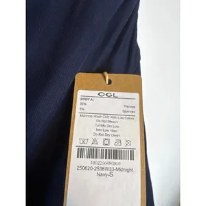 OGL Women Small Midnight Navy Stretch Modal Pleated Flowy Maxi Skirt New thumbnail 3