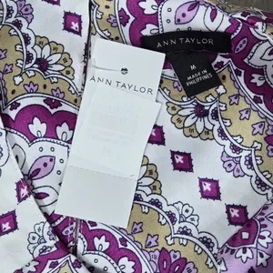 Ann‎ Taylor Womens Purple Mandala Print Halter Neck Blouse Top Satin Size M NEW thumbnail 3