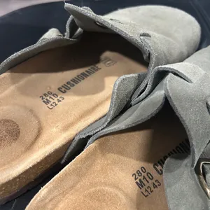 Cushionare Suede Slip-On Buckle Mules in Haze thumbnail 11
