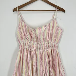 Maison Me Chrissy Dress Striped Rainbow Seersucker Sundress Midi Dress Babymoon thumbnail 5