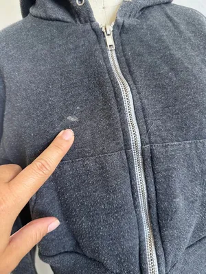 American Apparel Cropped Zip Hoodie Gray XS thumbnail 5