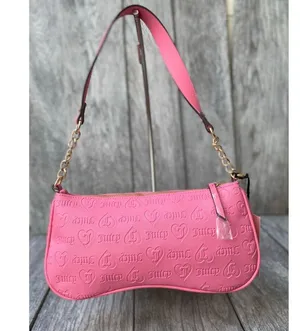 Juicy Couture Pink Lemonade Shoulder Bag – Logo Print & Gold Chain Strap thumbnail 2