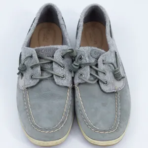 Sperry Top-Sider‎ Womens Grey Leather Suede Wool Boat Shoes STS82427 Size 9.5 thumbnail 3