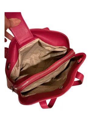 Steve Madden Hot Pink Pebble Leather Convertible Satchel Tote Bag with Matching Coin Purse Wristlet Wallet thumbnail 3