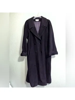 Vintage Cashmere Coat John Weitz Black Double-Breasted Cashmere long Coat thumbnail 2