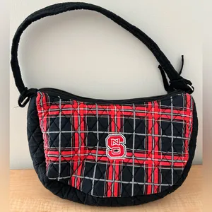 NC State University Wolfpack Plaid Purse Black Red thumbnail 1