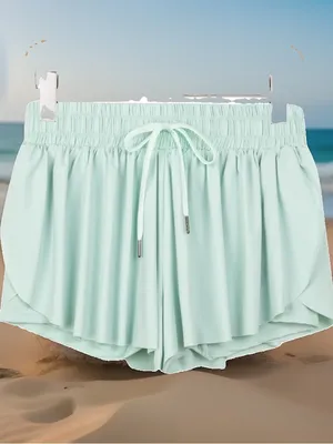 Flowy Athletic Shorts Light Green thumbnail 3