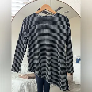 🛎️ Clearance Lululemon To The Point Long Sleeve Heathered Black & White Stripe thumbnail 7
