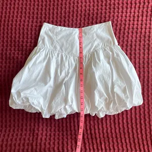 COMMENSE White Bubble Hem Short Skirt Size S Poplin Cotton Casual thumbnail 6