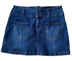 90s micro‎ mini denim skirt with pockets size 11/12 thumbnail 1