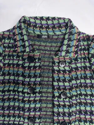 Naven AVEC Vintage-Style Multicolor Pixelated Woven Knit Button-Up Jacket thumbnail 10
