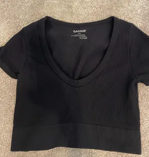 Garage sonia seamless plunge top black thumbnail 2