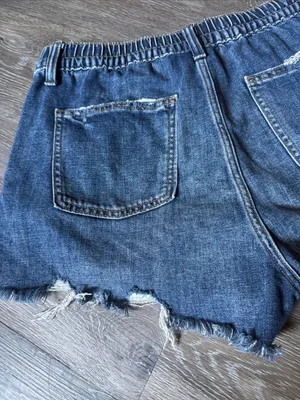 aerie M Daydream Woman’s Distressed Lightweight Denim Shorts Elastic Waistband thumbnail 4