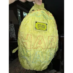 Vintage DON ED HARDY DESIGNS Stitched Logo Quilted Back Pack thumbnail 3