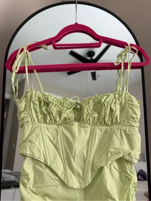 Oh Polly sunshine retreat strappy corset mini dress lime green size 6 thumbnail 3