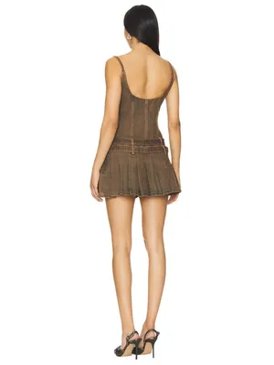 LIONESS Biker Mini Dress in Petrol Medium New Womens Denim thumbnail 2