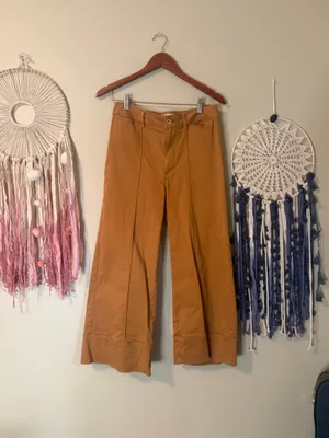Anthropologie Pintucked Chino Trousers Pants Honey Size 4 thumbnail 4