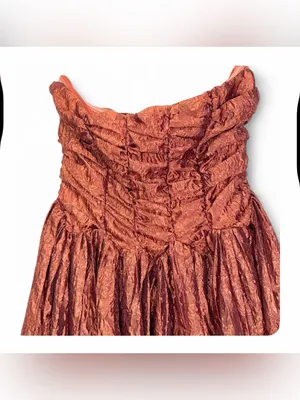 Lulus Women’s Sleeveless Analeia Rust Jacquard Lace-Up Midi Dress Size Medium thumbnail 9