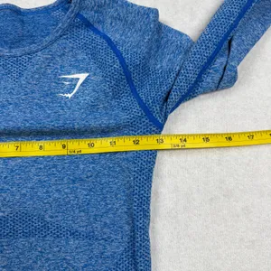 Gymshark Vital Seamless Long Sleeve Top Women’s S Blue Marl Thumbholes Workout thumbnail 6