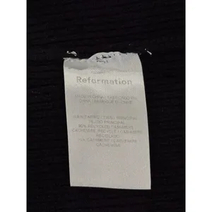 Reformation Women Top Black Julia Ribbed Sweater Tank Cashmere Square Neck Small thumbnail 4