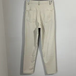 Zara Women's Size 2 Slim Mom Fit Faux Leather Pants Cream‎ Super Soft High Rise thumbnail 5